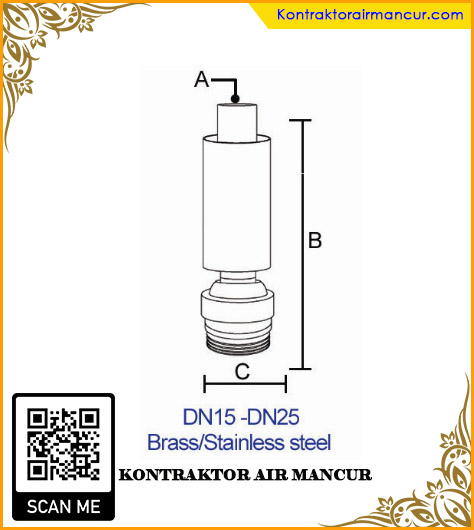 Ukuran diameter pancuran air mancur big air mixed